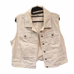Dressbarn Cream Button-Up Vest